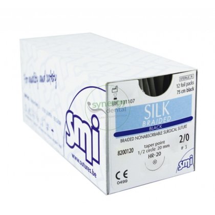 Suture seta HR 20mm 2/0